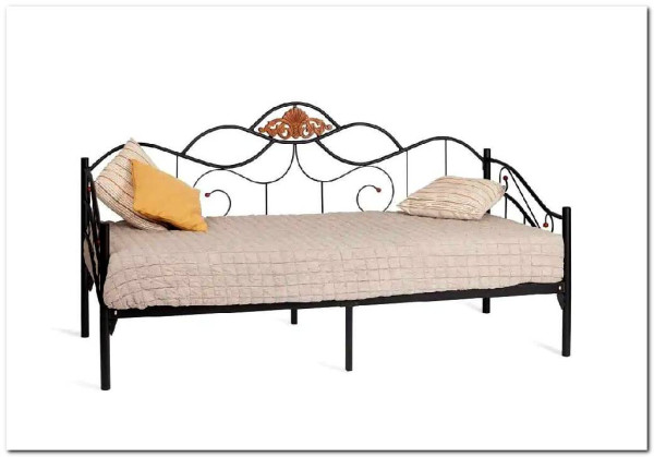 Купить Кровать Federica (mod. AT-881) 90*200 см (Day bed), красный дуб/черный с доставкой по России по цене производителя можно в магазине Другая Мебель в Красноярске