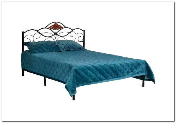 Купить Кровать Federica (mod. AT-881) 160*200 (Queen bed), красный дуб/черный с доставкой по России по цене производителя можно в магазине Другая Мебель в Красноярске