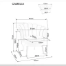 Диван SIGNAL CAMELLIA 2 Velvet Bluvel 14 (серый/золотой)