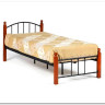 Купить Кровать AT-915 дерево гевея/металл 90*200 (Single bed), красный дуб/черный с доставкой по России по цене производителя можно в магазине Другая Мебель в Красноярске
