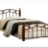 Купить Кровать AT-126 дерево гевея/металл 90*200 (Single bed), красный дуб/черный с доставкой по России по цене производителя можно в магазине Другая Мебель в Красноярске