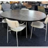Стол обеденный Signal ANGEL II 120 (эффект серого мрамора/черный)