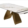 Стол ПАЛАСИО (PALACIO) 180 цвет KL-188 Контрастный мрамор матовый, итал керамика/ ШАМПАНЬ, ®DISAUR