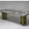 Стол АДАЖИО-2 240 (320) см ARCTIC OCEAN, керамика / Золотой каркас